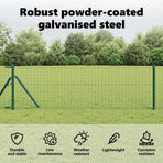 Embedded Fence Post 13 pcs Green Powder-Coated Steel