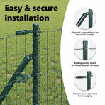 Embedded Fence Post 13 pcs Green Powder-Coated Steel