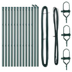 Embedded Fence Post 13 pcs Green Powder-Coated Steel