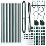 Embedded Fence Post 13 pcs Green Powder-Coated Steel