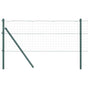 Embedded Fence Post 7 pcs Green Powder-Coated Steel