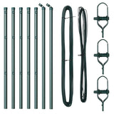 Embedded Fence Post 7 pcs Green Powder-Coated Steel