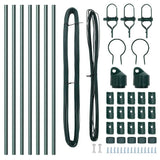 Embedded Fence Post 7 pcs Green Powder-Coated Steel