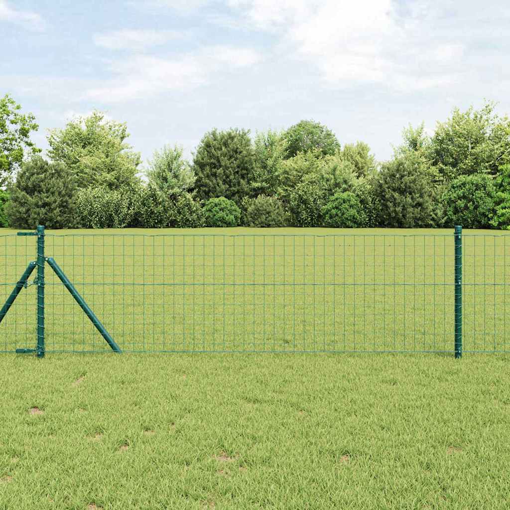 Fence Posts Manual 13 pcs Green Ø32mm 120 cm Galvanised steel