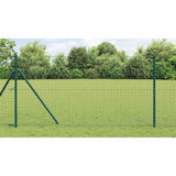 Embedded Fence Post 7 pcs Green Powder-Coated Steel - Low Angle