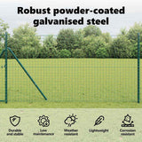 Embedded Fence Post 7 pcs Green Powder-Coated Steel