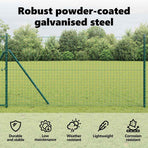 Embedded Fence Post 7 pcs Green Powder-Coated Steel
