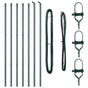 Embedded Fence Post 7 pcs Green Powder-Coated Steel