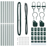 Embedded Fence Post 7 pcs Green Powder-Coated Steel