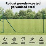 Embedded Fence Post 13 pcs Green Powder-Coated Steel