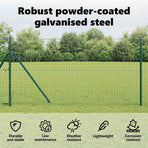 Embedded Fence Post 13 pcs Green Powder-Coated Steel