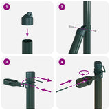 Fence Posts Manual 13 pcs Green Ø32mm 150 cm Galvanised steel - Low Angle