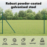 Embedded Fence Post 7 pcs Green Powder-Coated Steel