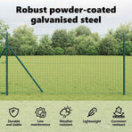 Embedded Fence Post 7 pcs Green Powder-Coated Steel