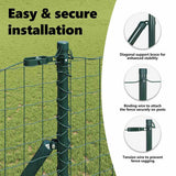 Embedded Fence Post 7 pcs Green Powder-Coated Steel