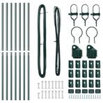 Embedded Fence Post 7 pcs Green Powder-Coated Steel