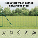 Embedded Fence Post 13 pcs Green Powder-Coated Steel