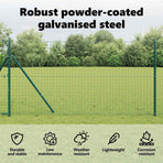Embedded Fence Post 13 pcs Green Powder-Coated Steel