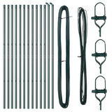 Fence Posts Manual 13 pcs Green Ø32mm 170 cm Galvanised steel - Front View