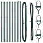 Embedded Fence Post 13 pcs Green Powder-Coated Steel