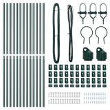 Embedded Fence Post 13 pcs Green Powder-Coated Steel