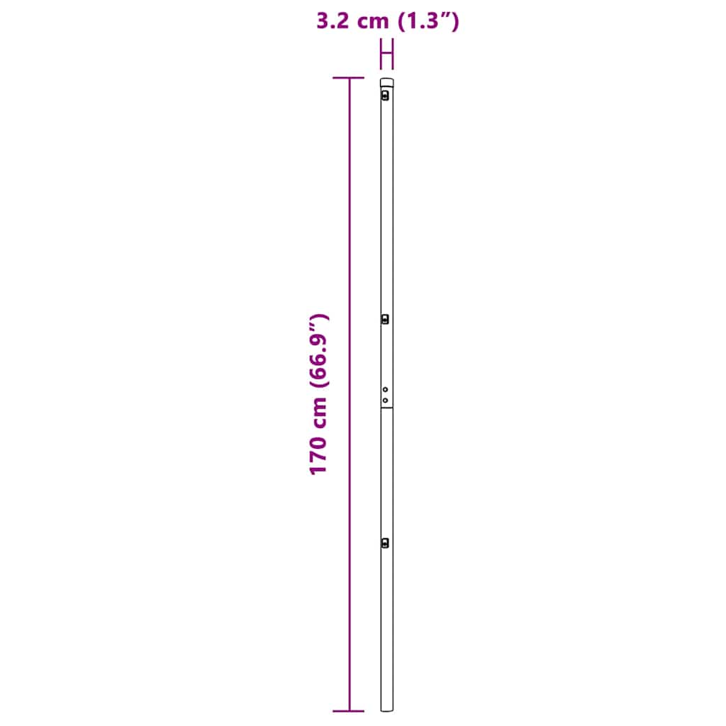 Embedded Fence Post 13 pcs Green Powder-Coated Steel
