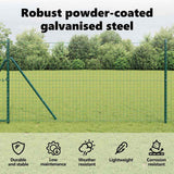 Embedded Fence Post 7 pcs Green Powder-Coated Steel