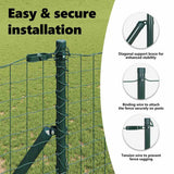 Embedded Fence Post 7 pcs Green Powder-Coated Steel