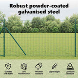 Embedded Fence Post 13 pcs Green Powder-Coated Steel