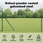 Embedded Fence Post 13 pcs Green Powder-Coated Steel
