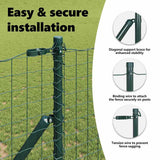 Embedded Fence Post 13 pcs Green Powder-Coated Steel