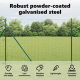 Embedded Fence Post 7 pcs Green Powder-Coated Steel