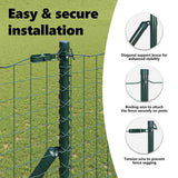 Embedded Fence Post 7 pcs Green Powder-Coated Steel - Rear View