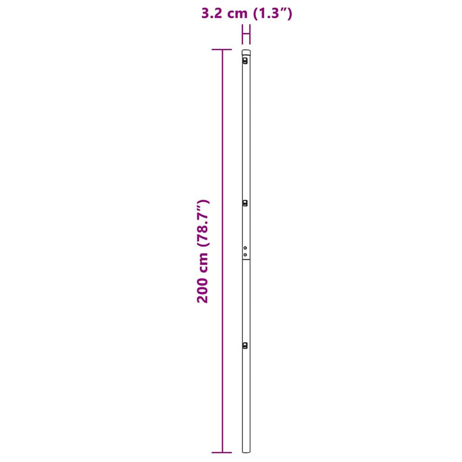 Embedded Fence Post 7 pcs Green Powder-Coated Steel