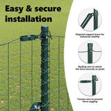 Embedded Fence Post 13 pcs Green Powder-Coated Steel