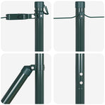 Embedded Fence Post 13 pcs Green Powder-Coated Steel