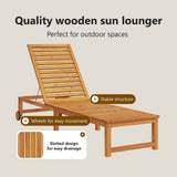 Sun Lounger 2 pcs Solid Acacia Wood Brown - Close-Up Angle