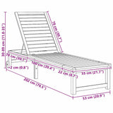 Sun Lounger 2 pcs Brown 202 x 53 x 89 cm Solid Acacia Wood - Low Angle