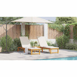 Sun Lounger 2 pcs Solid Acacia Wood Brown