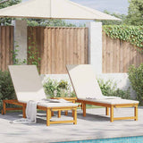 Sun Lounger 2 pcs Brown 202 x 53 x 89 cm Solid Acacia Wood
