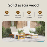 Sun Lounger 2 pcs Solid Acacia Wood Brown