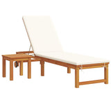 Sun Lounger Reclining 2 pcs Brown Solid Acacia Wood