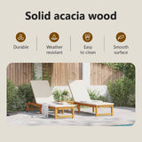Sun Lounger 3 pcs Solid Acacia Wood Brown - Low Angle