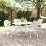 Garden Dining Set 5 pcs White Aluminium