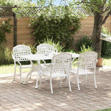 Garden Dining Set 5 pcs White Aluminium - Top-Down View