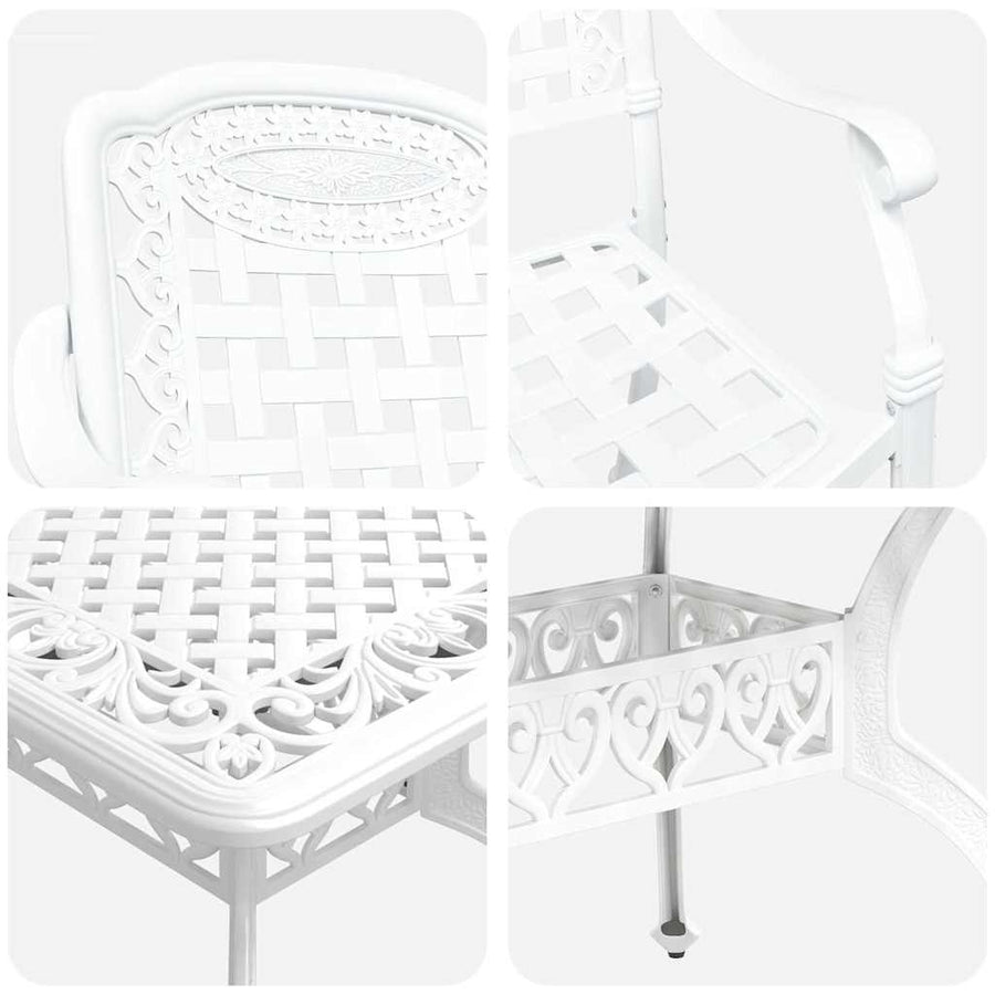 Garden Dining Set 7 pcs White Aluminium