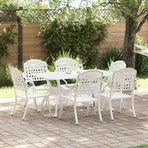 Garden Dining Set 7 pcs White Aluminium