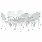 Garden Dining Set 7 pcs White Aluminium