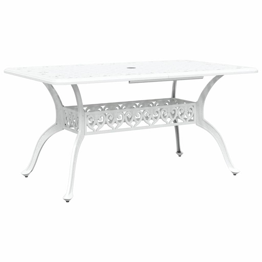 Garden Dining Set 7 pcs White Aluminium