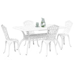 Garden Dining Set 5 pcs White Aluminium